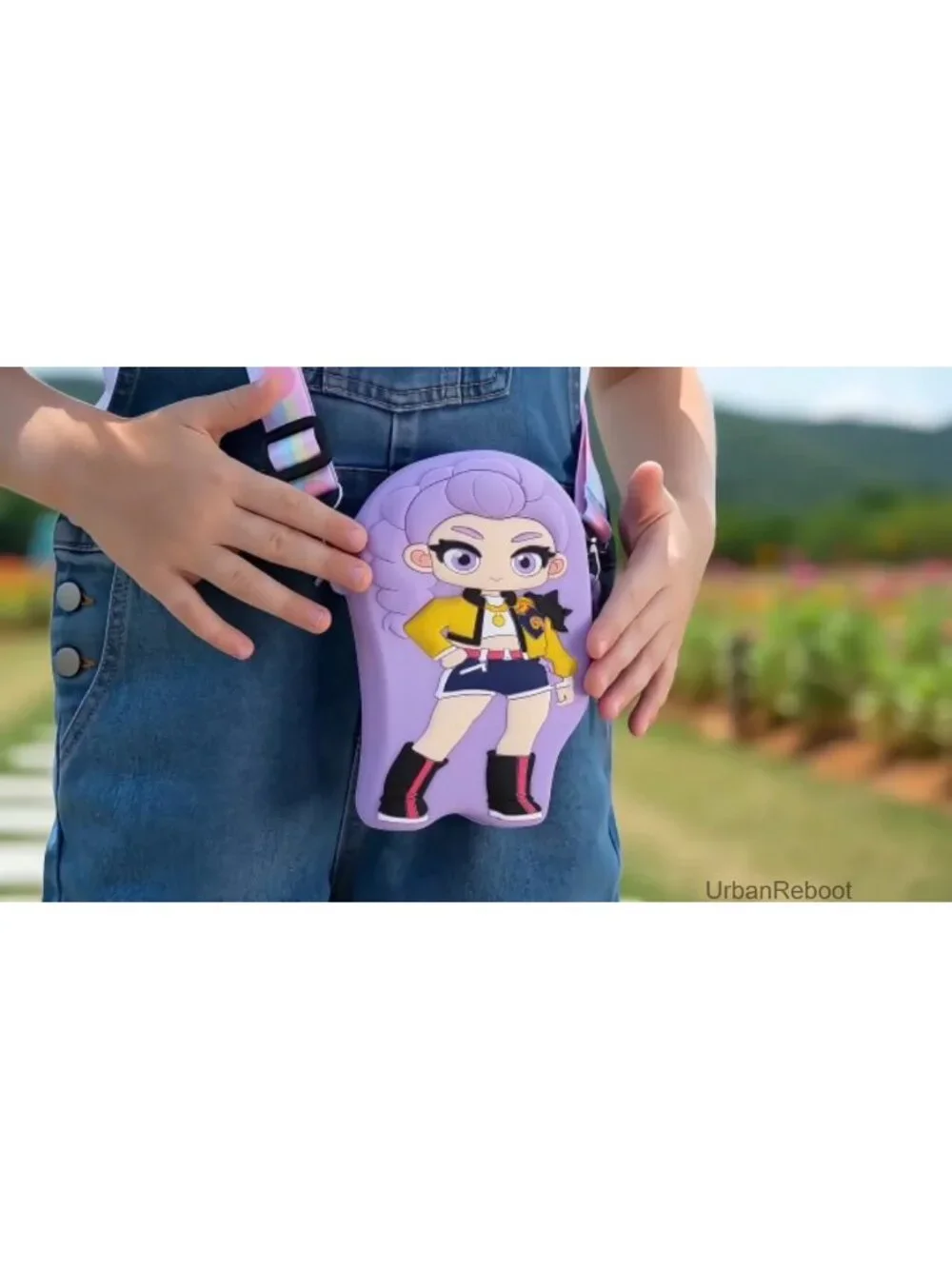 Kawaii K-pop Anime Silicone Mini Crossbody Bag with Zipper & Lanyard